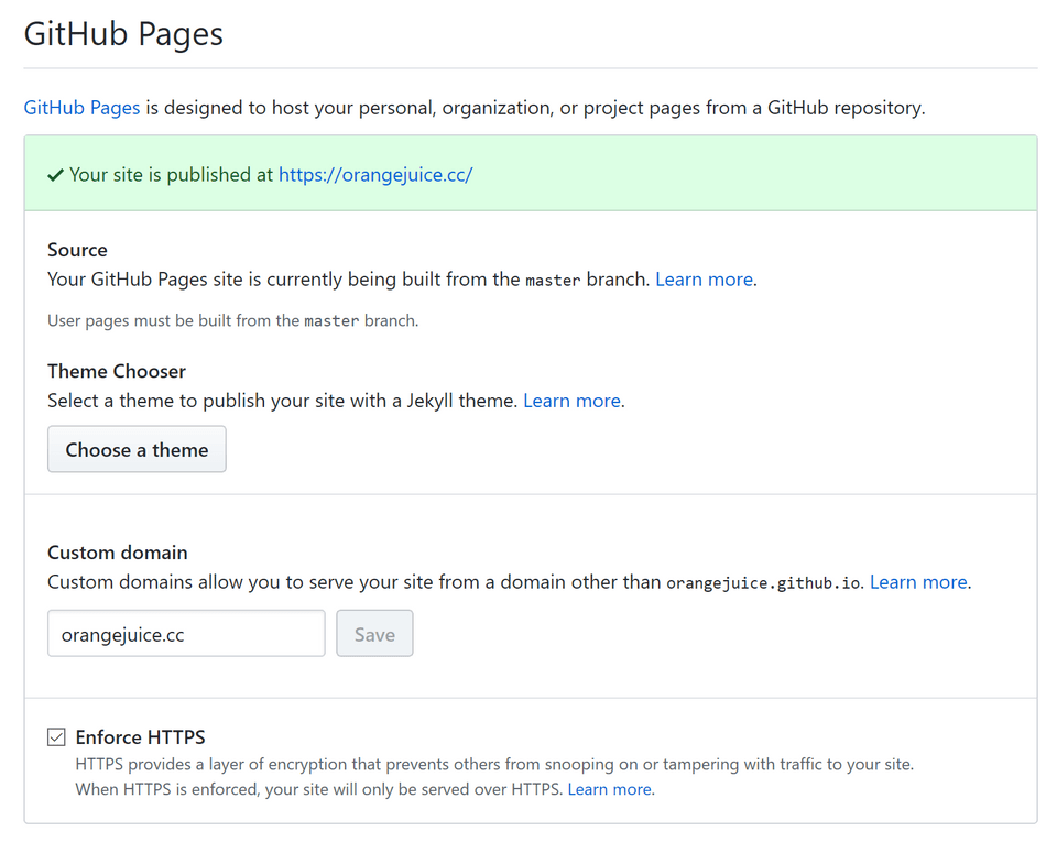 Turn on HTTPS on Github Pages